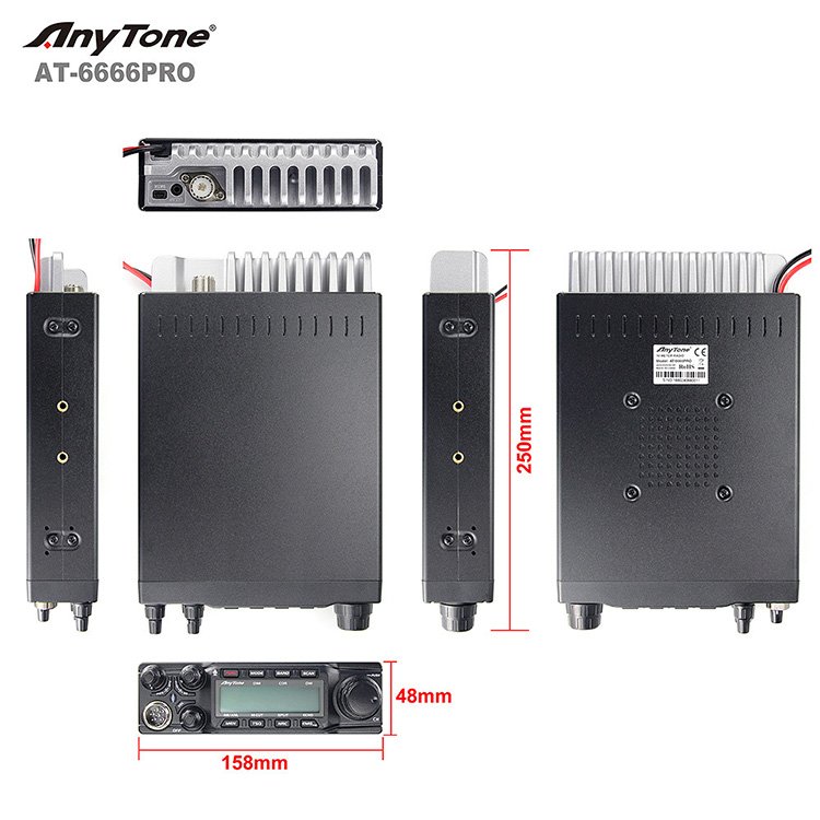 Anytone Original 80Watt CB Radio AT-6666PRO SSB Vehicle Mounted Cb Transceiver High Power radio