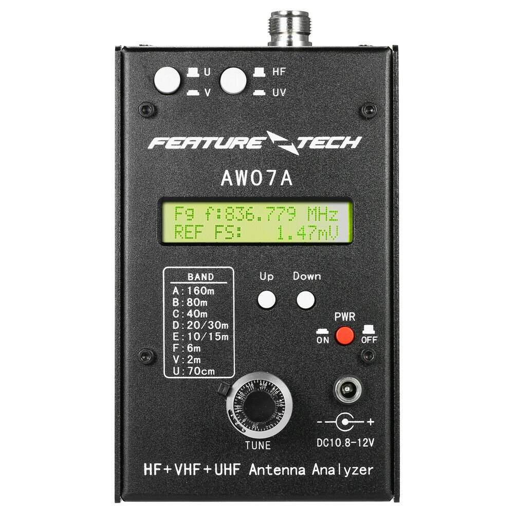 HF +UV AW07A HF/VHF/UHF 160M 490Mhz Impedance SWR Antenna Analyzer Shortwave Ham Radio + English Manual