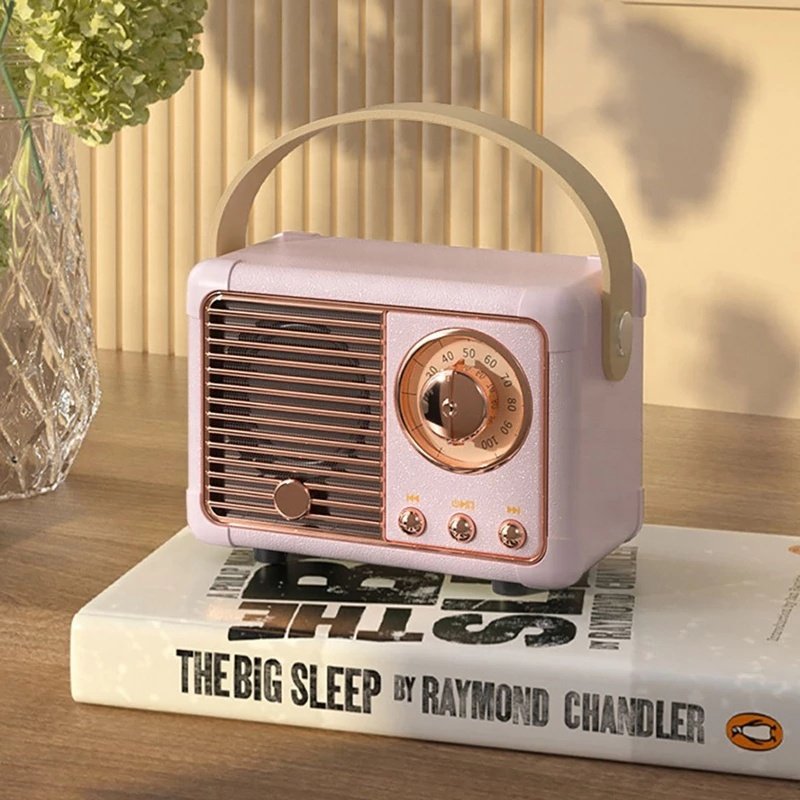 Retro Speaker Vintage Decor Mini Wireless BT 5.0 Speakers For Android IOS FM Radio Cute Old Fashion Speakers For Bedroom