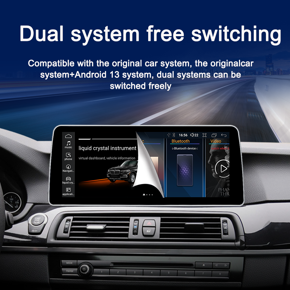 LELV 12.3" 8 Core Android 14 Carplay Navigation Radio Multimedia no DVD PlayerFor 2011-2017 for BMW 5 Series F10 F11