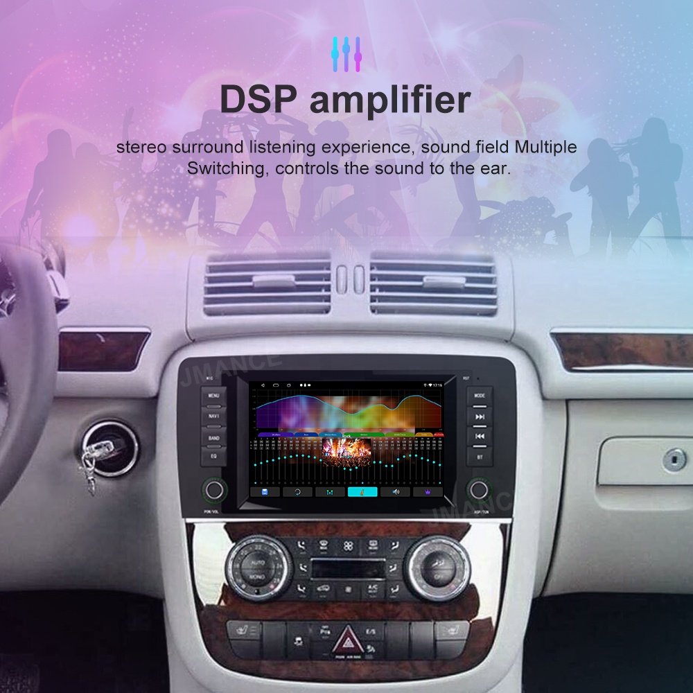 Jmance Qled 7 Inch Android Car Stereo 2 Din For Mercedes Benz R-Class 330 2005 2006 2007 2008 2009 Frame