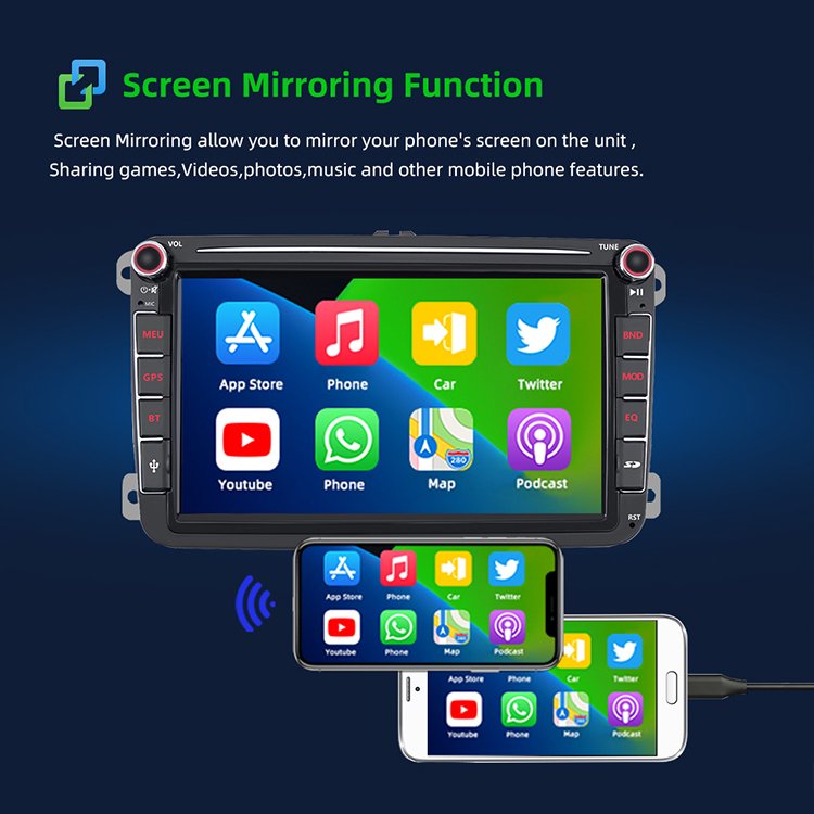8inch Android 13 4+64G For VW Passt Golf Polo MK5/6 Caddy Amork Jetta Carplay Car stereo Radio GPS WIFI BT