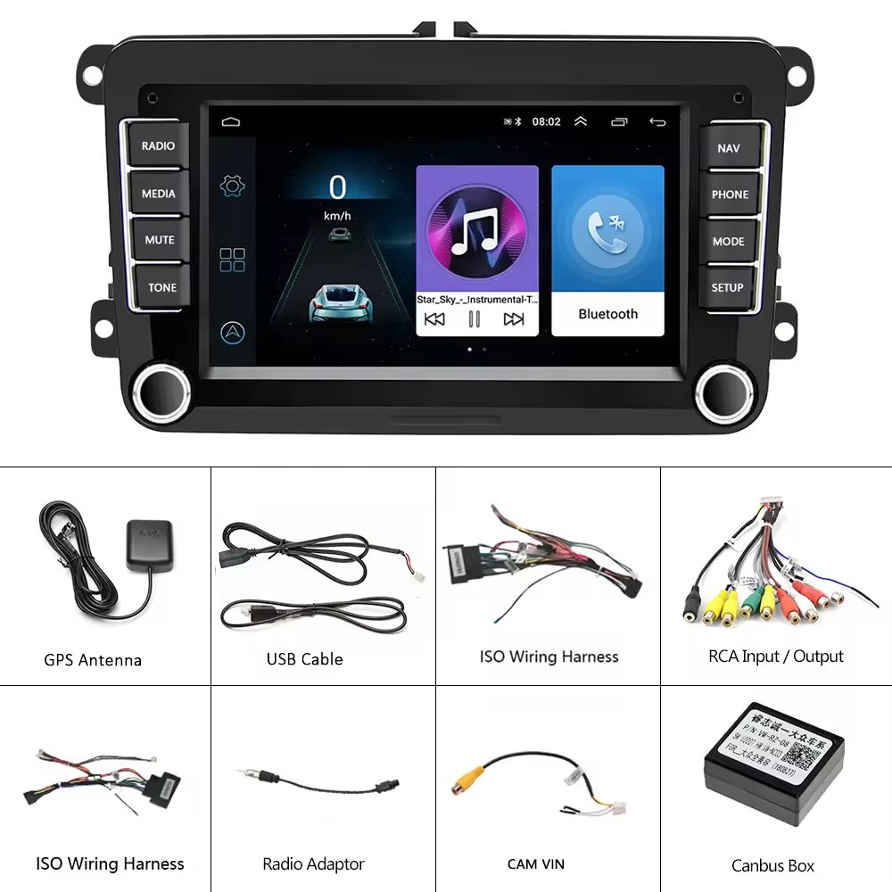 Android Car Radio Carplay Android Auto 7" Autoradio GPS BT FM RDS for Volkswagen/VW/PASSAT/POLO/GOLF 5 6/TOURAN