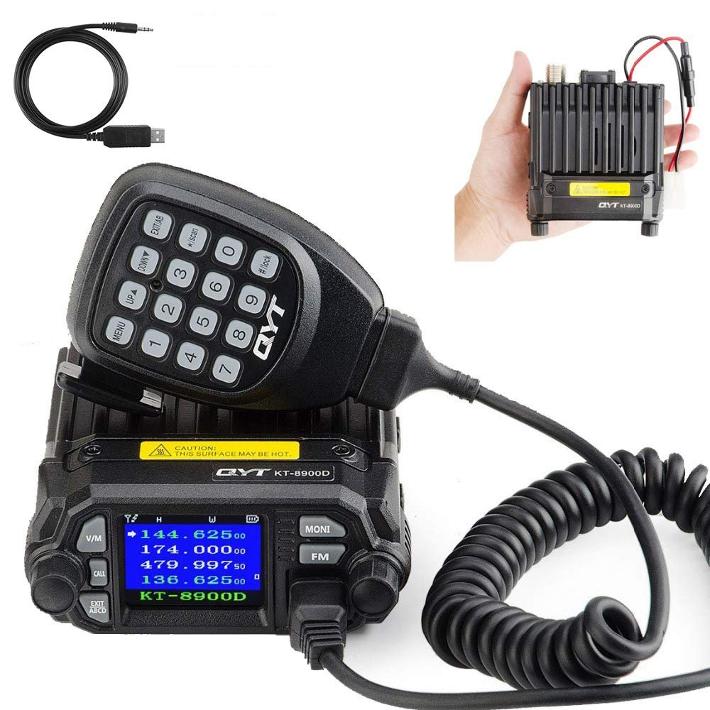 car radio QYT KT-8900D, Cheap QYT KT8900 Dual Band Mobile Transceiver VHF/UHF 136-174/400-480MHz 25/20W Mini Mobile Radio