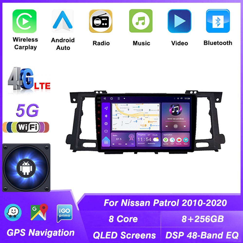 Android Carplay Auto Radio For Nissan Patrol 2010-2020 Multimedia Carplay 2DIN Stereo Car GPS Navigation Head Unit Video Player