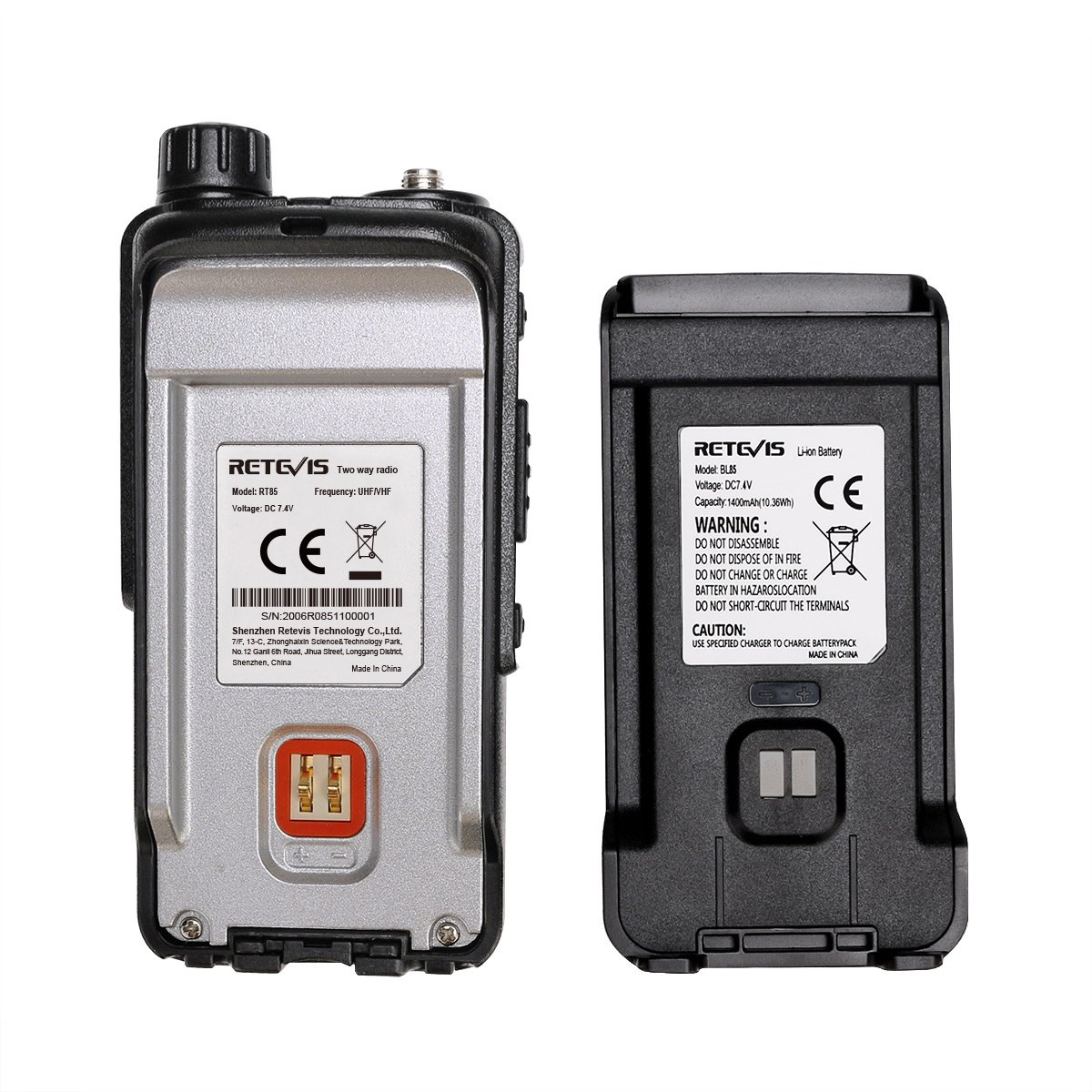 Retevis RT85 Dual band dual standby Analog Two Way Radio 5W dual display walkie talkie for hams outdoor activities
