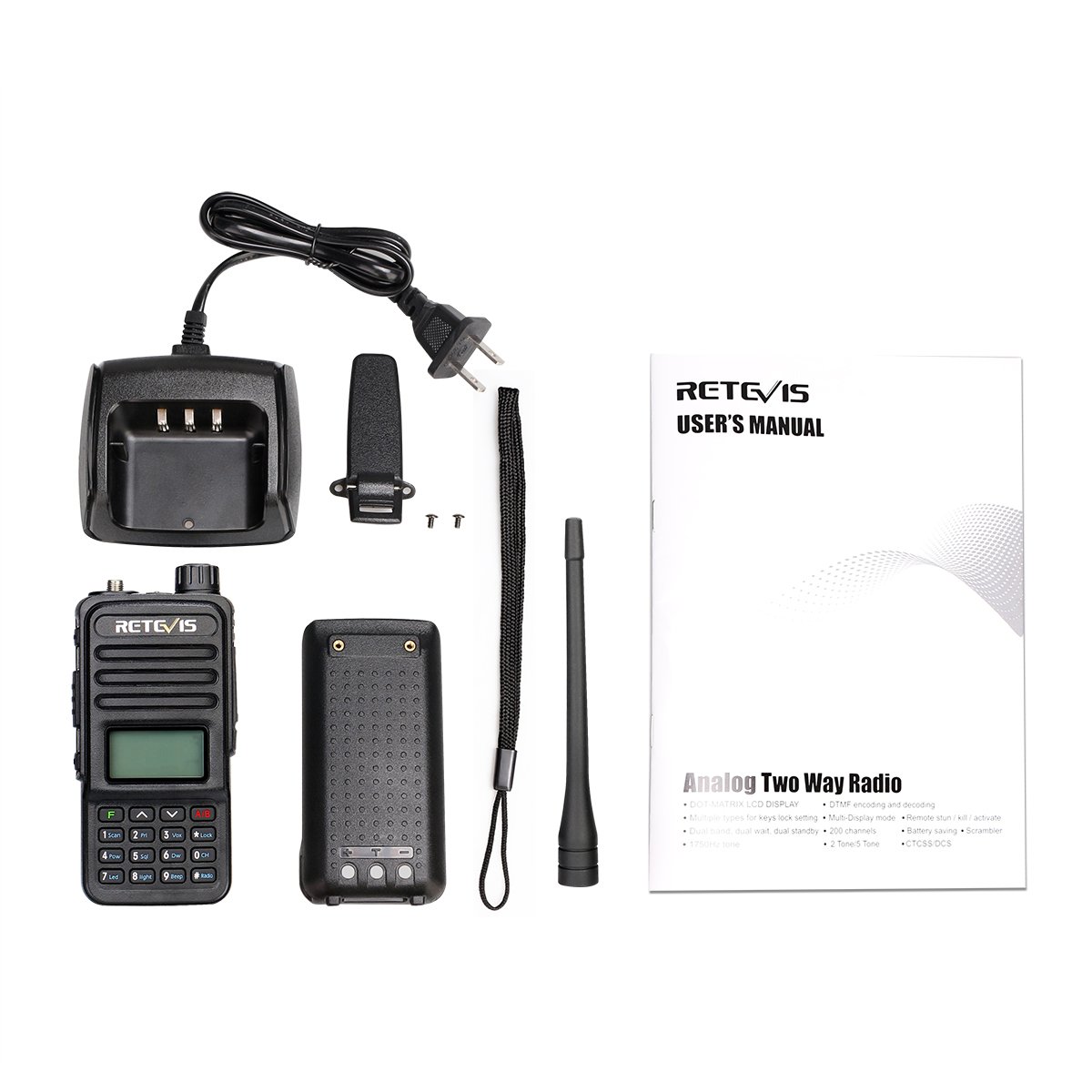 Retevis RT85 Dual band dual standby Analog Two Way Radio 5W dual display walkie talkie for hams outdoor activities