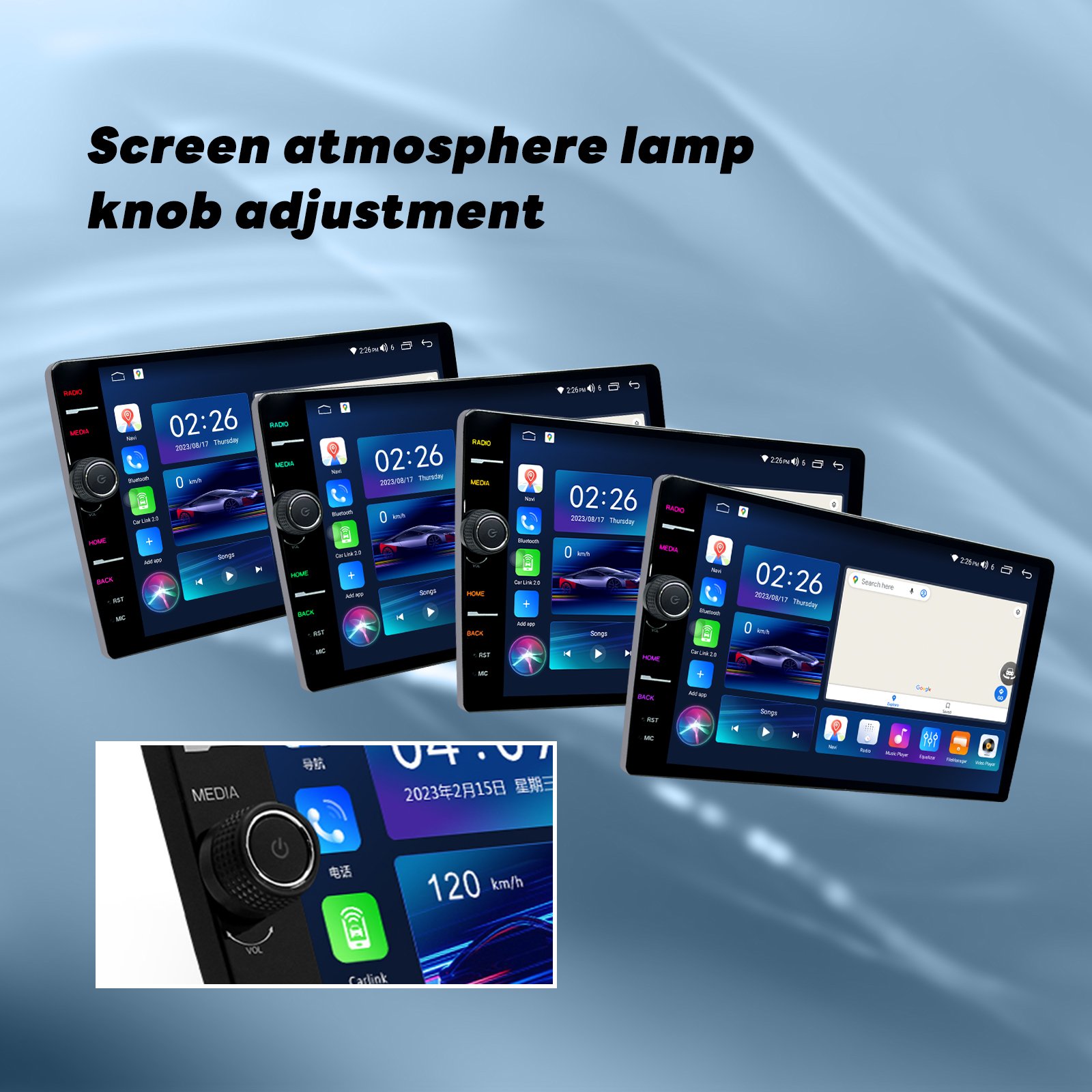 Knob 9 Inch 10 Inch Touch Screen Android Car Radio 2 Din QELD Screen Player Car Stereo Auto Multimedia MP5 Player with GPS WIFI