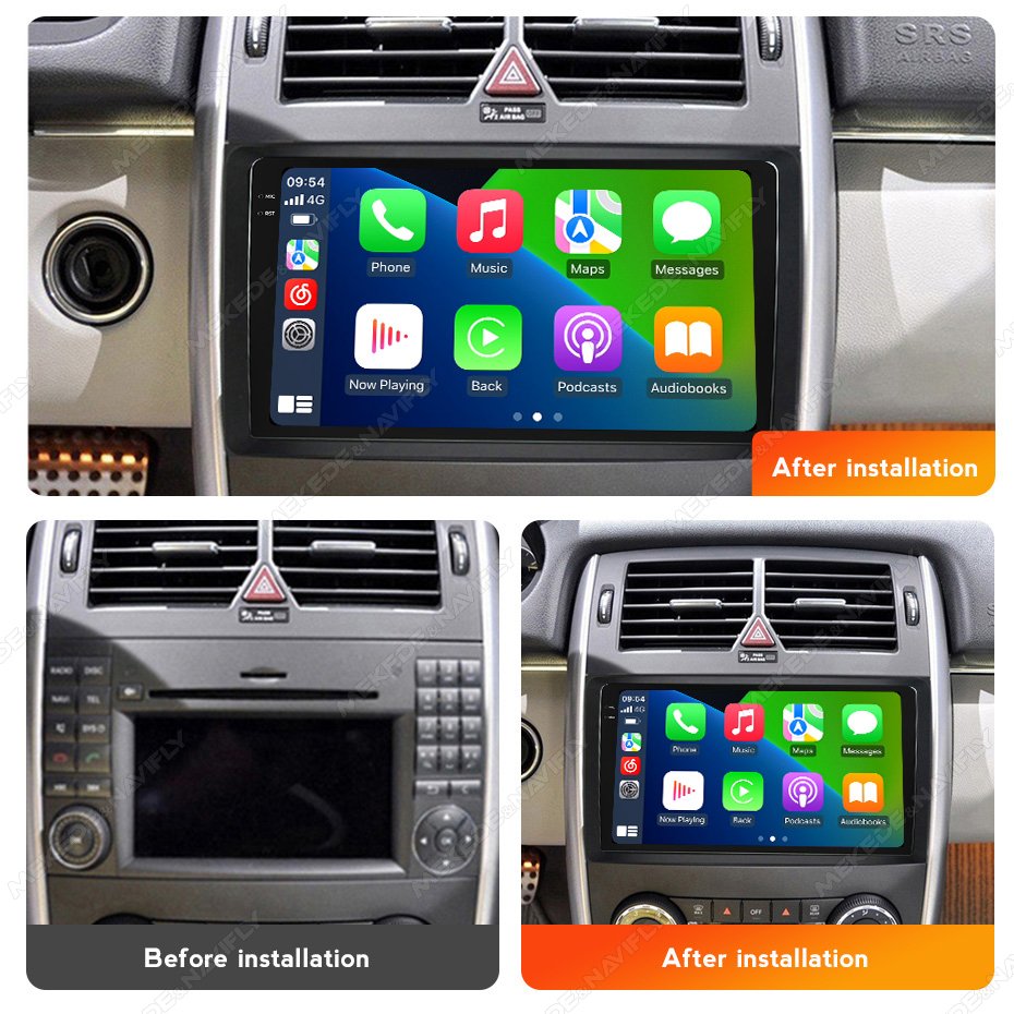 MEKEDE MS car radio car-play auto Android screen 8core WiFi 4G LTE 360 camera TPMS FM AM for Benz B200 9 inch