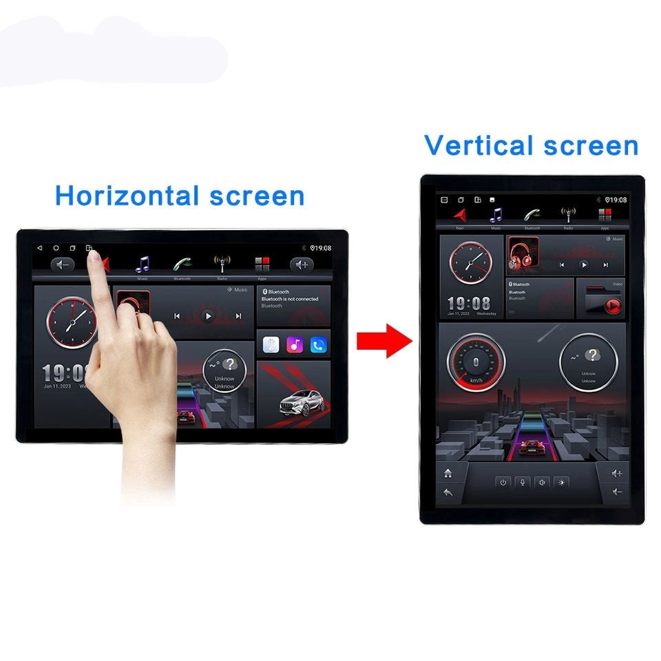 Universal Car Screen 13.3inch Automatic Rotating Screen DVD Video Player GPS Navigation CarPlay Car Audio Radio Car DVD player