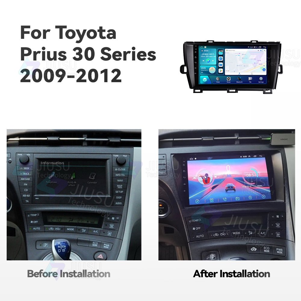 Touch Screen Android 13 Car Radio GPS Navigation DVD Player Stereo Multimedia Audio System for Toyota Prius 30 Series 2009-2012