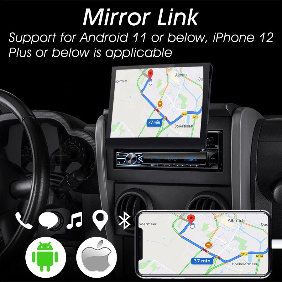 JMC 1 Din Car Multimedar radio Touch Screen 7 inch car mp5 FM Camera support Audio Player Stereo Radio 7 inch BT Retractable