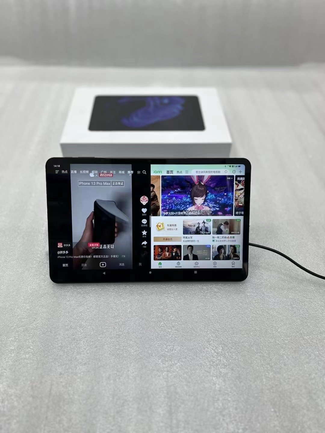 Universal 2K 6G ram 128G rom android 9.0 Full touch screen car rear seat headrest scree Split screen display
