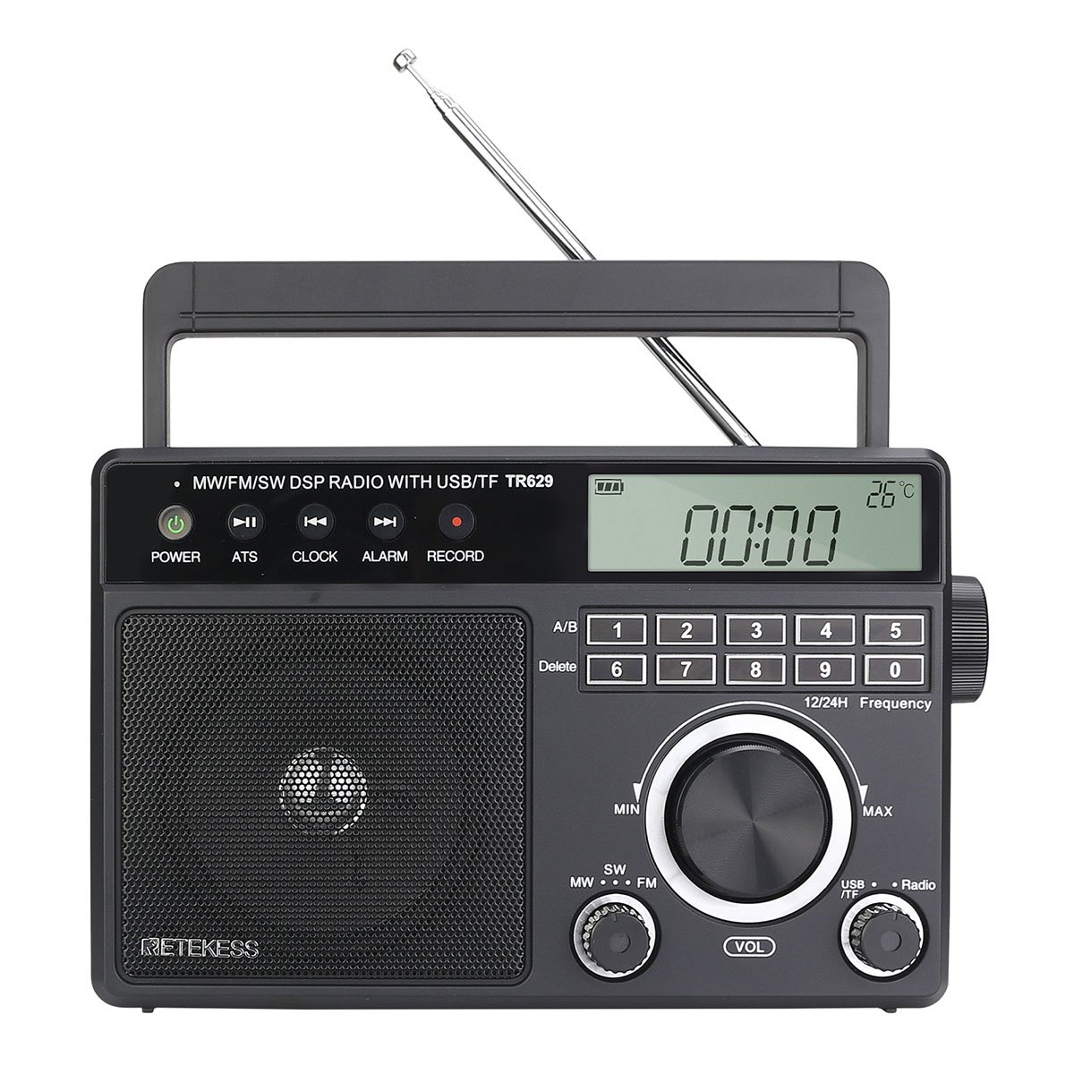 FM MW AM DSP 3 BAND RADIO for the aged RETEKESS TR629