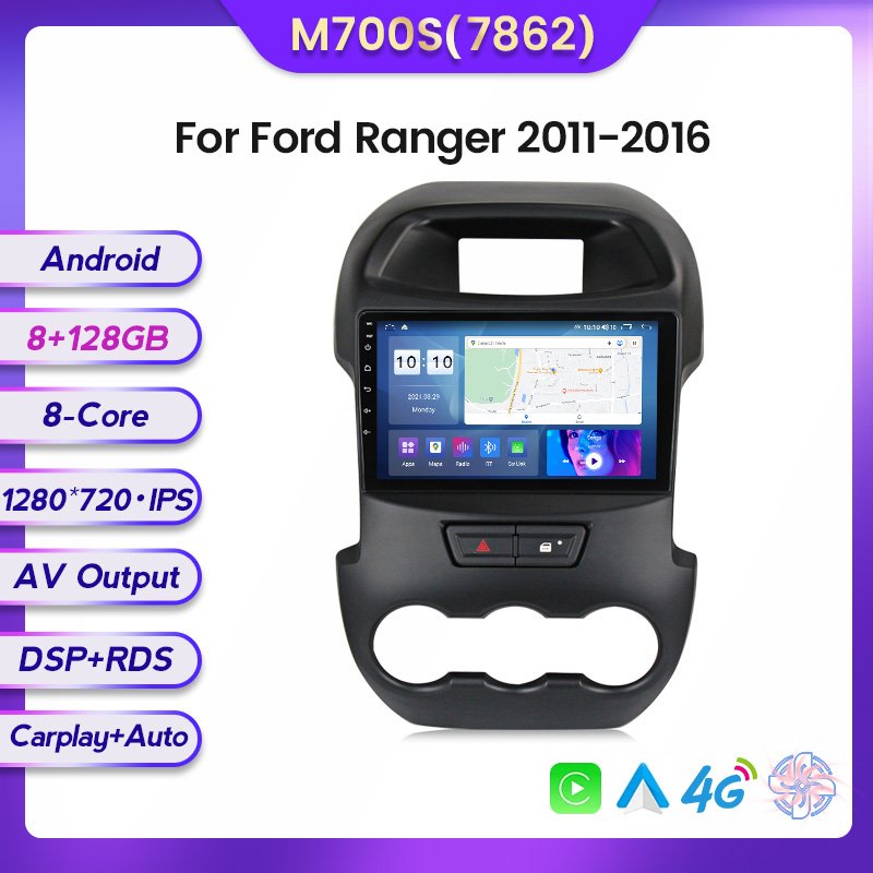 Mekede wireless 4G LTE car stereo with reverse camera for Ford Ranger 2011-2016 car audio accessories with BT GPS DAB