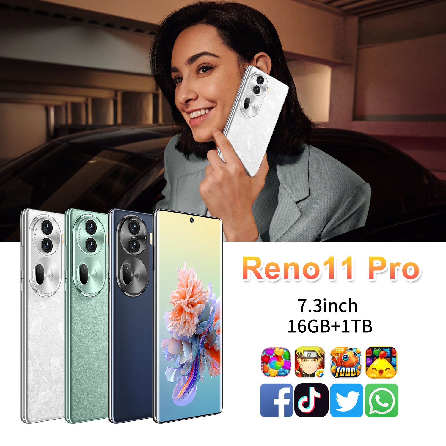 new factory sale16gb+512gb mobile phones 4g 5g oppo reno 11 pro music mobile S22U