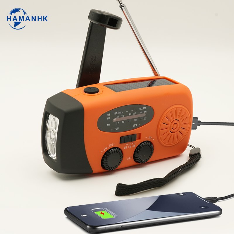OEM Factory Portable Rechargeable Emergency Solar Hand Crank 2000mah Fm Portable Radio