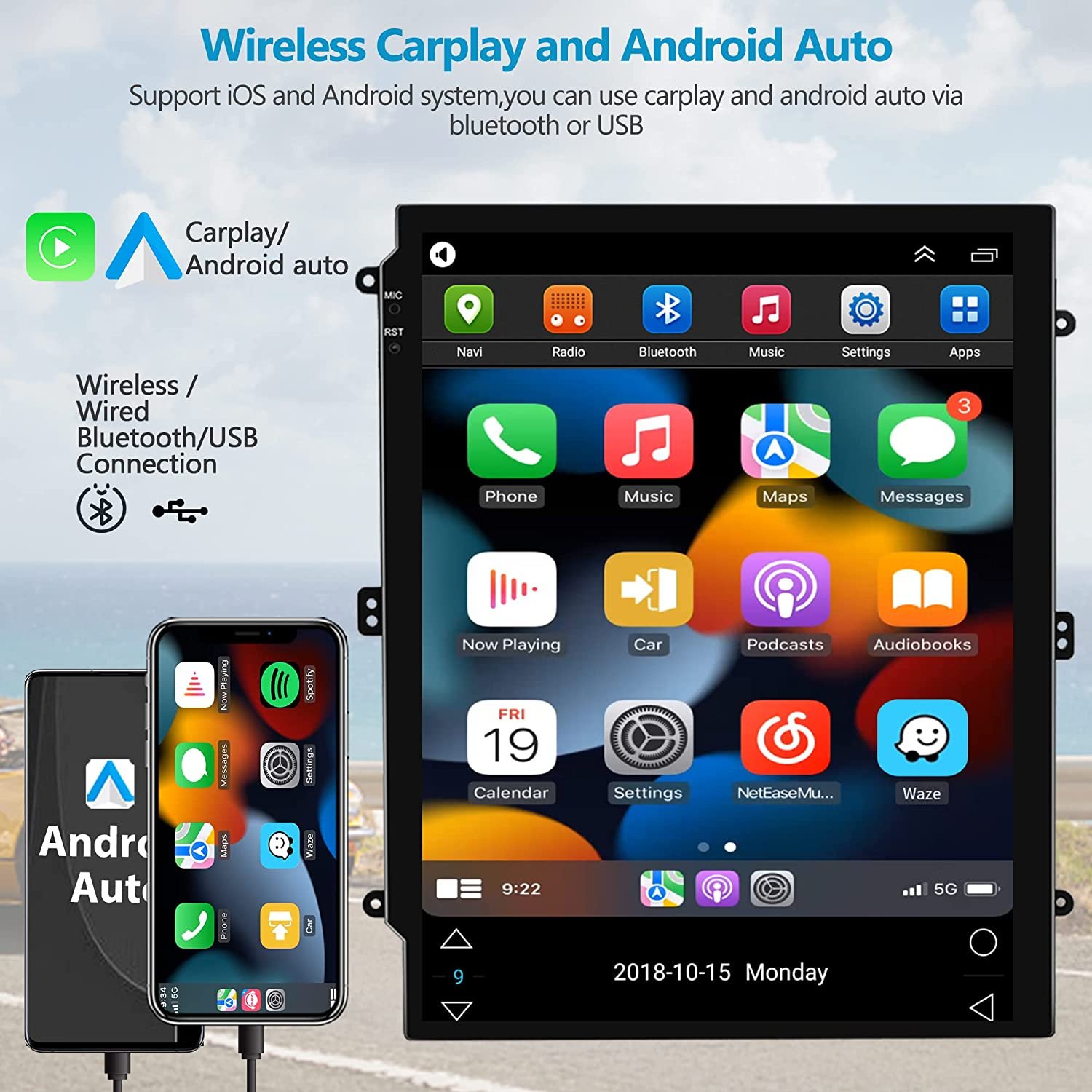 Podofo 9.7" Android Car Stereo Car Radio For Buick Regal 2014/Opel Insignia 2014-2016 With Carplay Android Auto GPS HIFI RDS