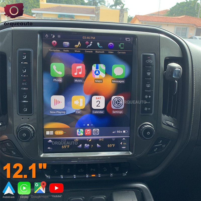 Tesla Style Screen Smart Radio Carplay Stereo for Chevrolet Silverado GMC SIERRA 2014-2019 GPS Navigation Upgrade
