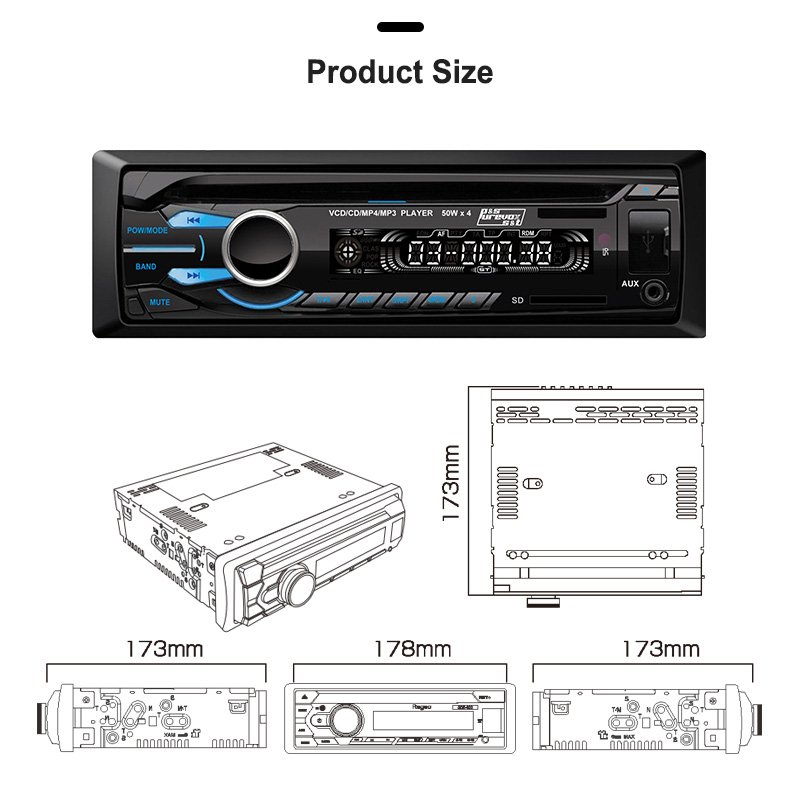 Autoradio Car Stereo Fm Radio 7 Inch Screen Universal Car Mp5 Singe Din Car CD Dvd Player With Bt