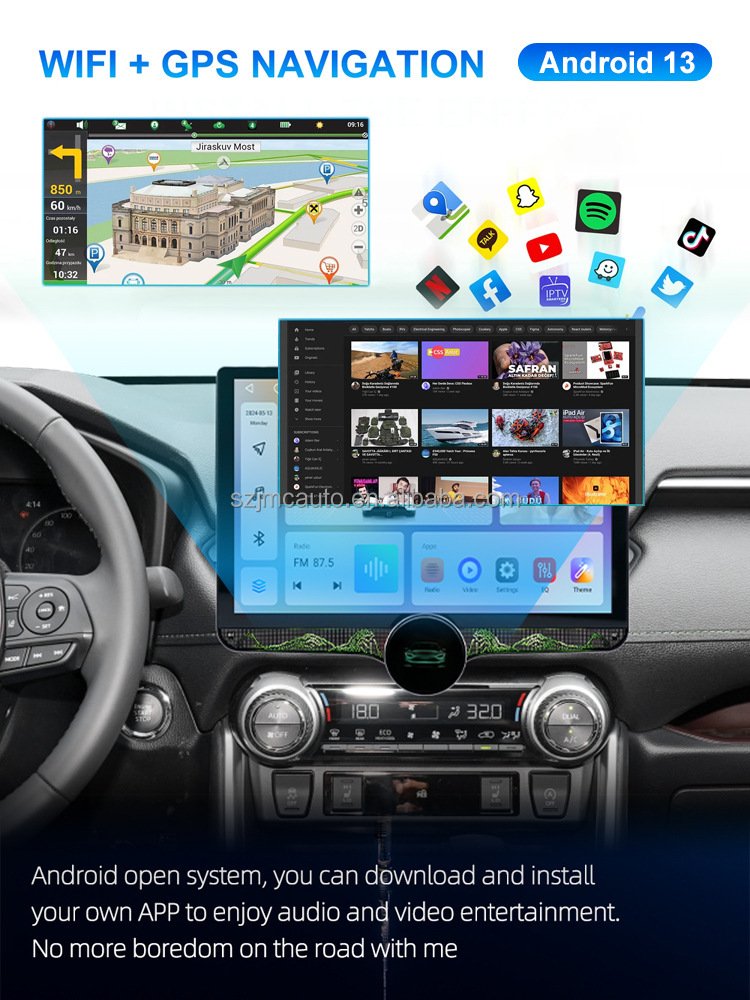 JMC 11.5 inch 11.8 Inch 2K Qled Screen Double Din Car Stereo 2 Din Android Car Radio Car DVD Player Navigation GPS