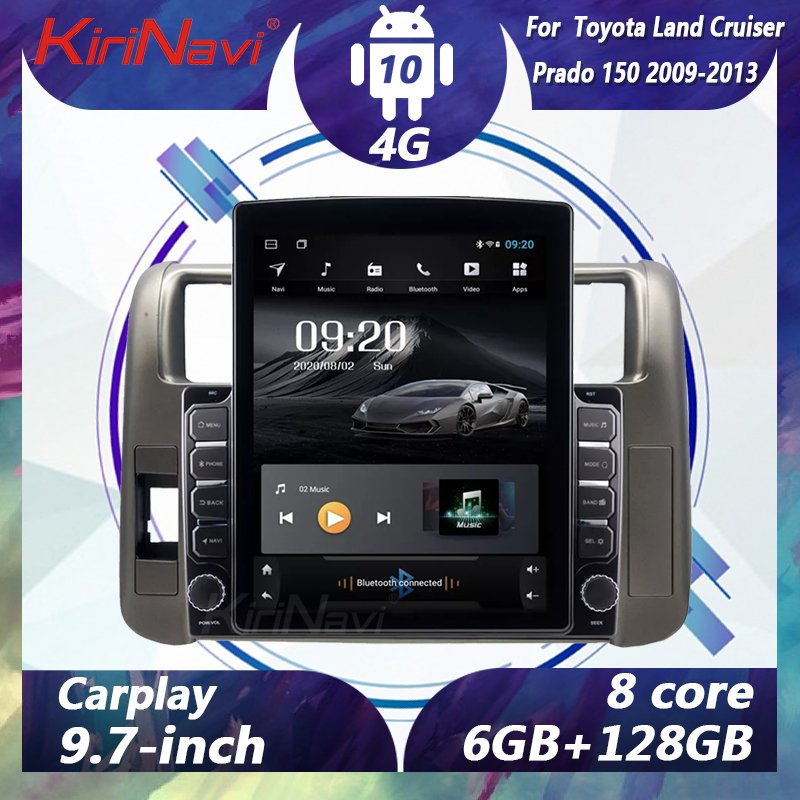 KiriNavi Android 10 Car Radio For Toyota Land Cruiser Prado 150 dvd player stereos Car video Navigation audio GPS DSP BT WIFI 4G