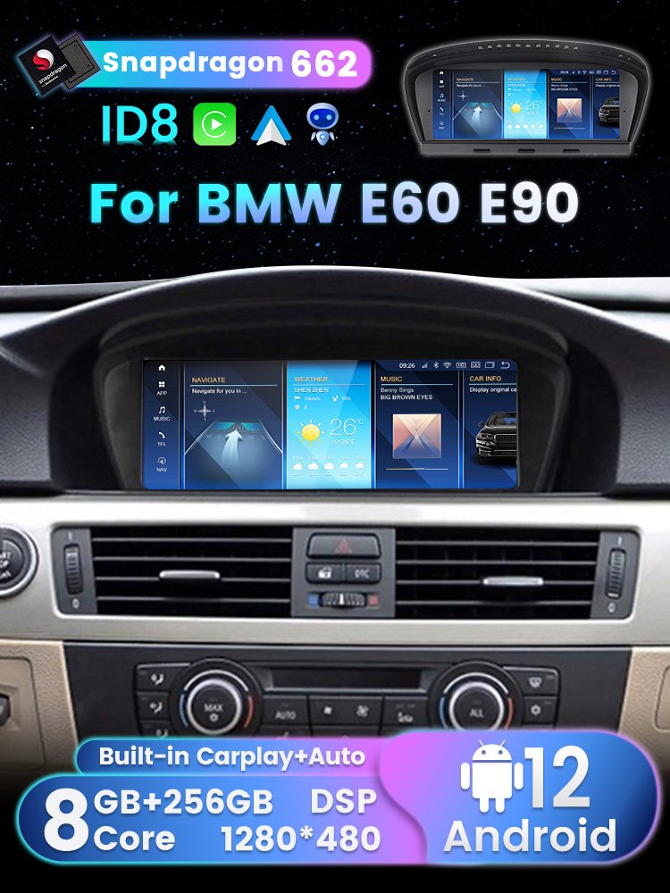 8+256G 8coelegantlbusinessimen2 Car Dvd Player Sport64 3 Series E90 E91 E92 GPS Men Video for BMW 5 Series E60 E61 IPS
