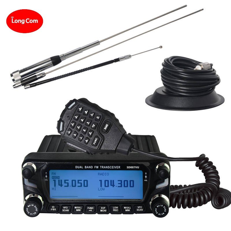Best selling portable long range Land Radio VHF UHF FM mulit band ham mobile radio transceiver with large dot matrix LCD display