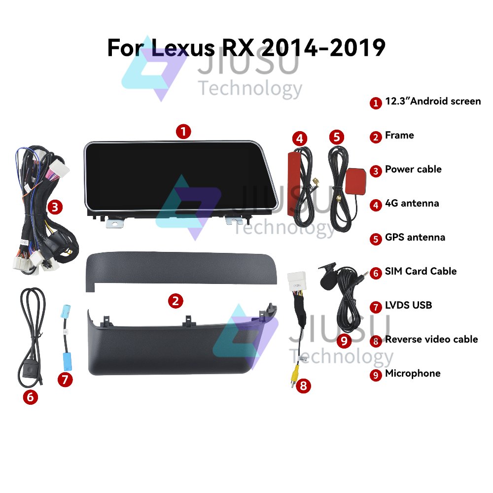 12.3'' Touch Screen Android Car Radio Navigation DVD Player Stereo Multimedia System for Lexus RX 2016-2018 with Carplay DSP DAB