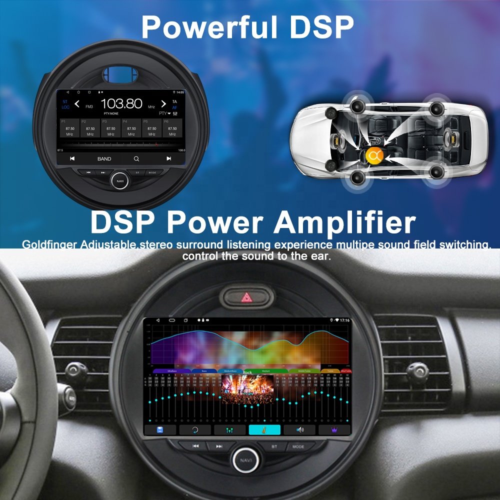 Jmance DSP Car Multimedia System 9inch 2Din GPS Navigation Android Auto Radio stereo Carplay for BMW Mini 2014 - 2020 Frame