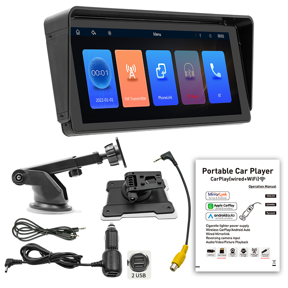 10 inch smart car screen with wifi and bt FM transmitter wireless carplay android auto portable mobile caprlay screen car radio