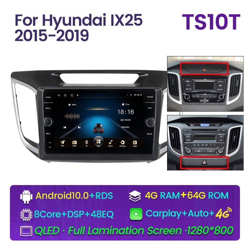 MEKEDE For Hyundai Creta IX25 2015 2018 2019 GPS Navigation Android Car-play Steering Wheel Control Car Radio NO DVD Player