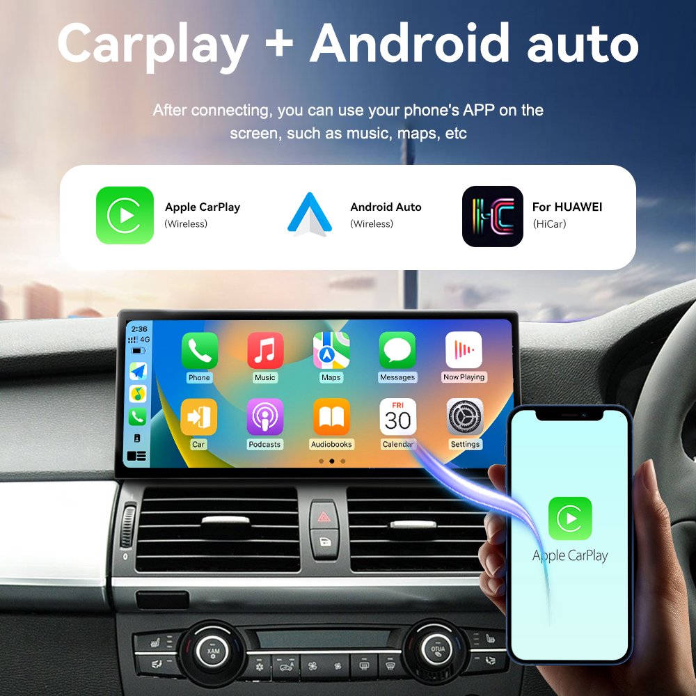 12.3 inch Android 13 For BMW X5 X6 E70 E71 2007-2013 Car Radio GPS Navigation Multimedia Player Stereo Wireless Carplay