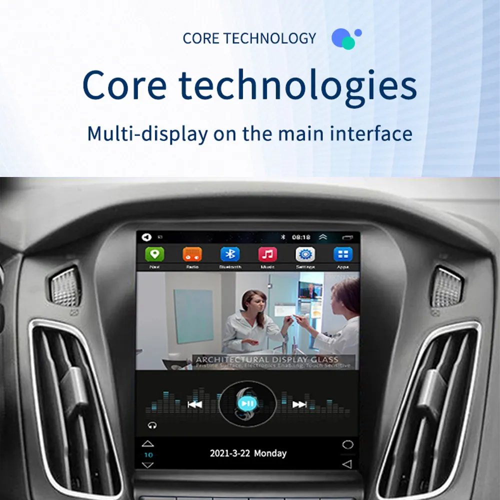 9.7" 2 Din Android Car Radio Stereo 1+32/2+64GB Autoradio GPS Wifi BT FM RDS Vertical Screen For Ford Focus 2012-2018