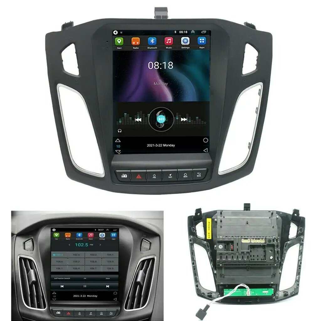 9.7" 2 Din Android Car Radio Stereo 1+32/2+64GB Autoradio GPS Wifi BT FM RDS Vertical Screen For Ford Focus 2012-2018
