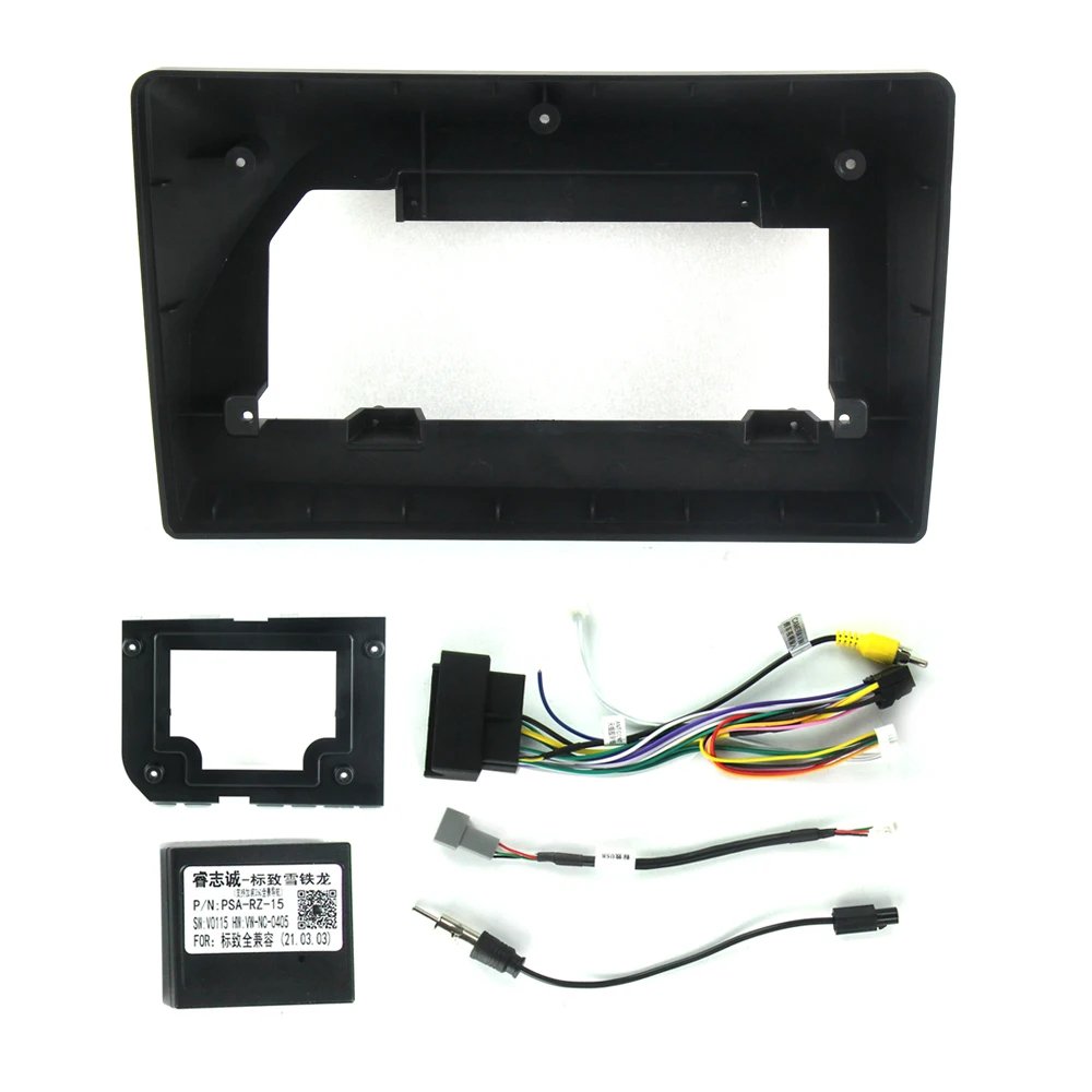 10" 2 Din 2+32G Car Radio Fascia Frame Adapter Canbus Box Decoder Android Audio Dash Panel Kit For Citroen C5 2009 With Cable