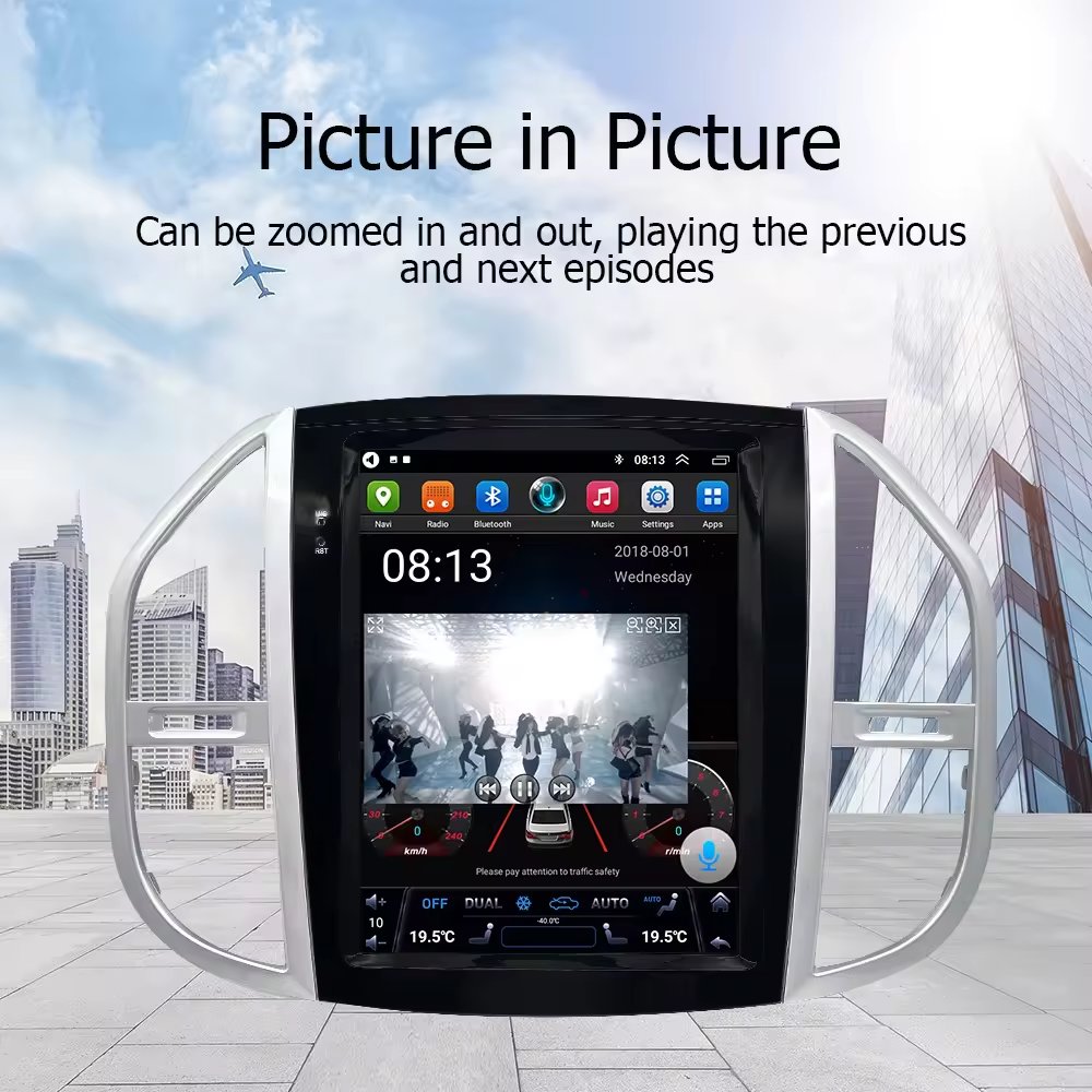 Lelv 12.1" For Mercedes Benz Vito W176 W447 W639 2014-2020 Tesla Style Screen Gps Navi Car Multimedia Stereo Bt Carplay