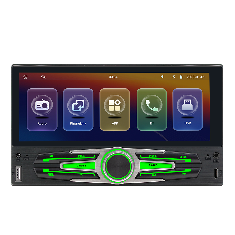 BESTREE single 1 din car mp5 player 6.86 inch BT car audio stereo mp5 player with wireless carplay USB charging car stereo