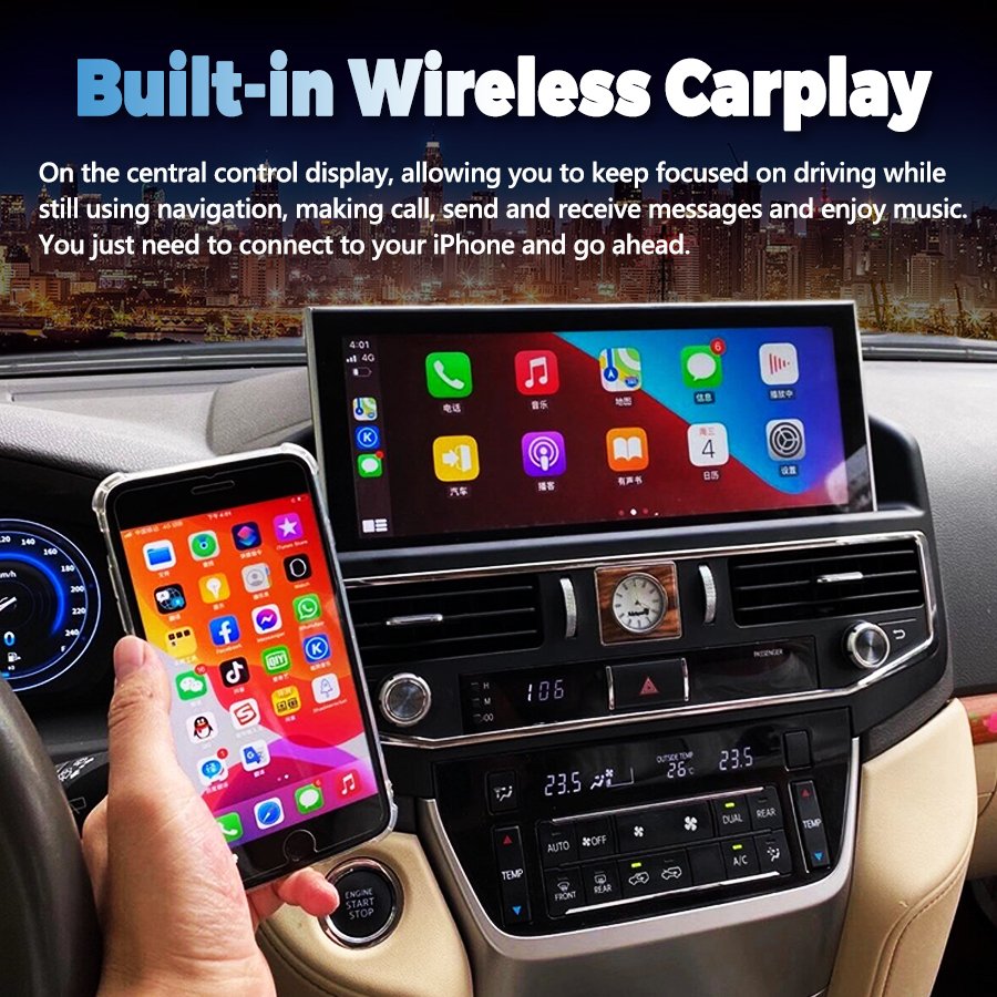 Android 12.3inch Touch Screen Car Radio for TOYOTA LAND CRUISER LC200 LC300 2008-2021 Multimedia Video Player GPS OLED Dashboard