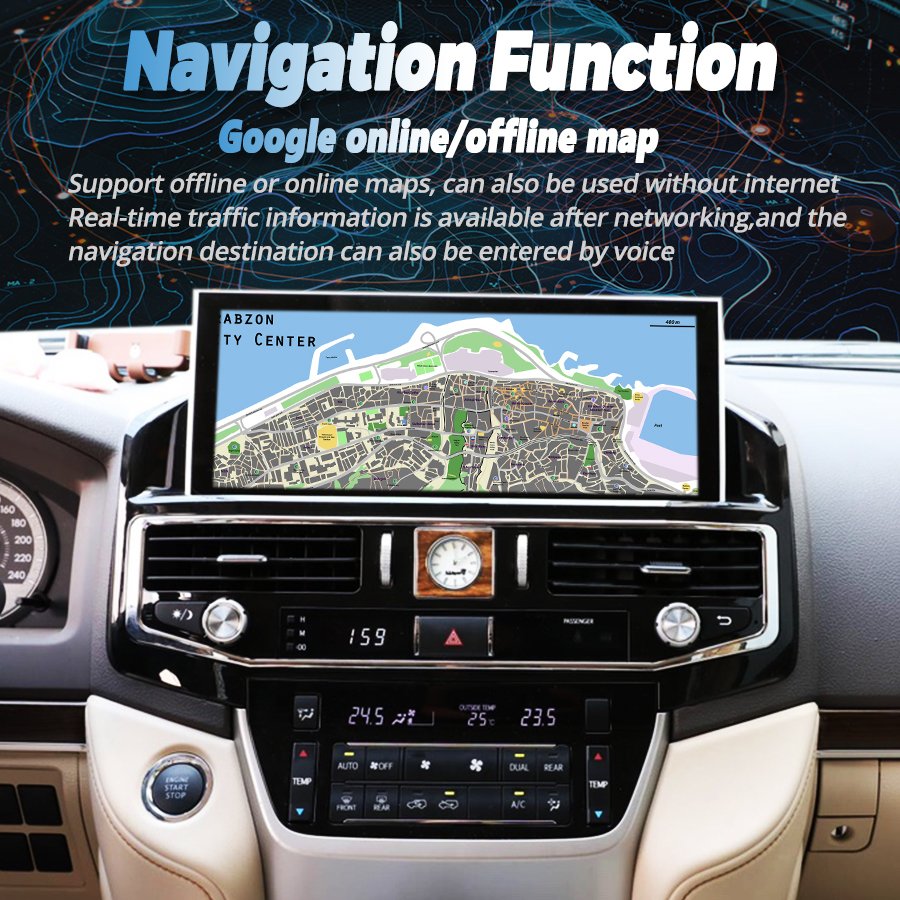 Android 12.3inch Touch Screen Car Radio for TOYOTA LAND CRUISER LC200 LC300 2008-2021 Multimedia Video Player GPS OLED Dashboard