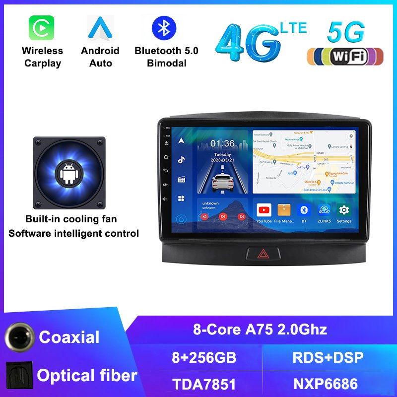 2 DIN Android 13 Radio For Infiniti EX25 QX50 2015 Car Multimedia Carplay Stereo GPS Navigation Head Unit Video Player