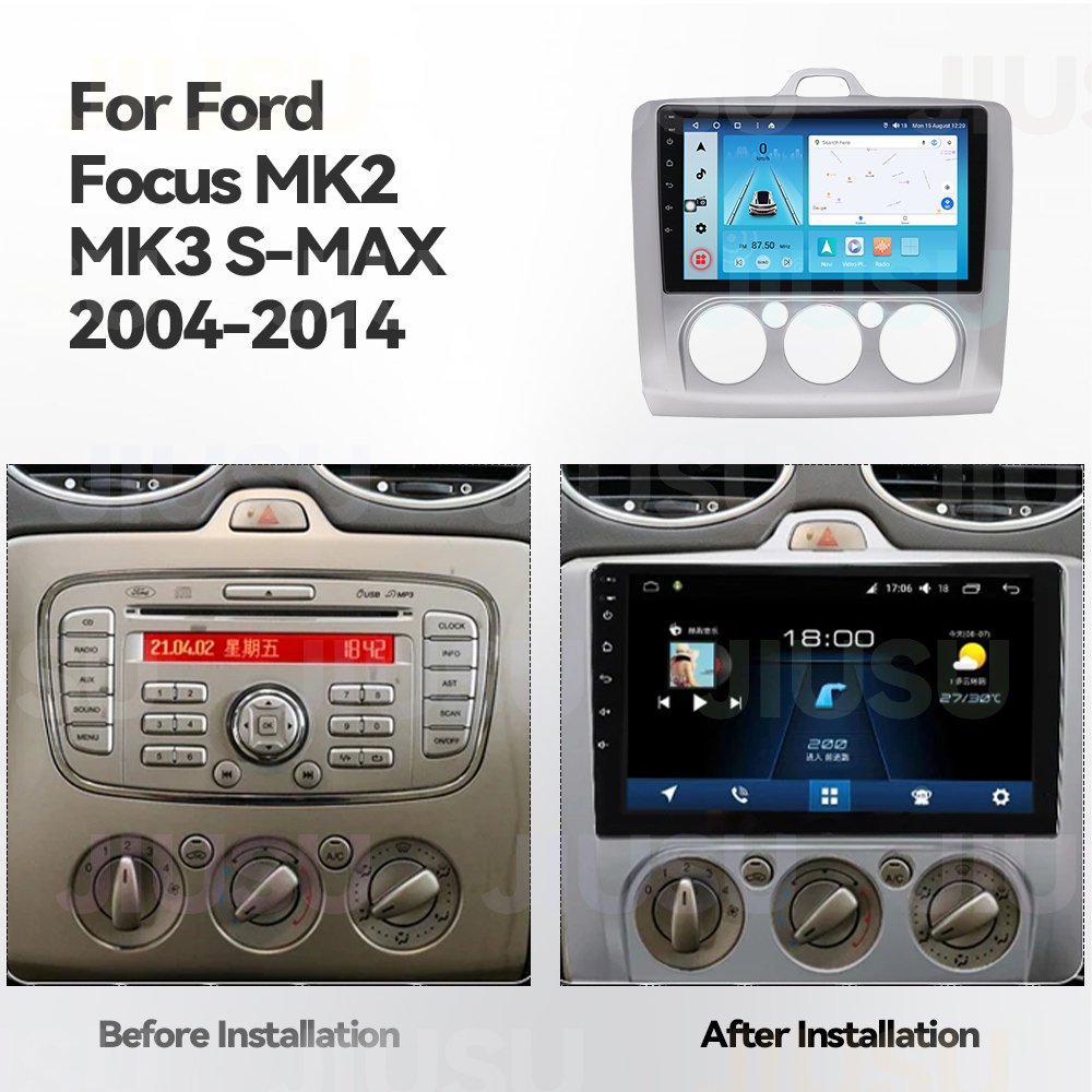 Android 12 Car Radio GPS DVD Player Stereo Multimedia Audio System for Ford Focus MK2 MK3 S-MAX 2004-2014 with Carplay DSP DAB