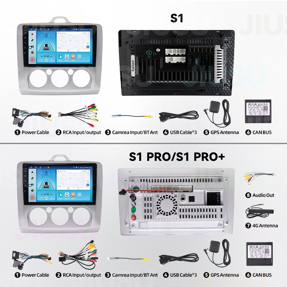 Android 12 Car Radio GPS DVD Player Stereo Multimedia Audio System for Ford Focus MK2 MK3 S-MAX 2004-2014 with Carplay DSP DAB