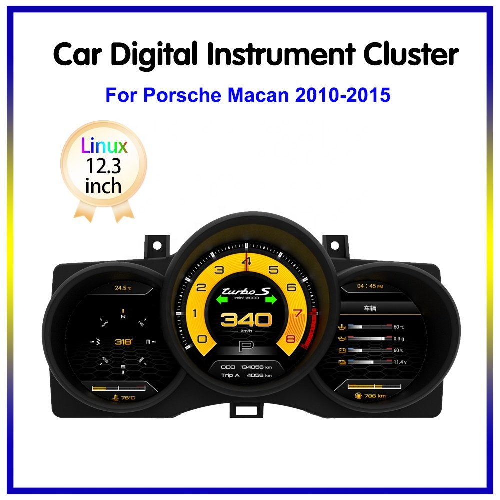12.3" LCD Digital Cluster for Porsche Macan 2010 - 2015 Digital Instrument Virtual Cockpit Linux System
