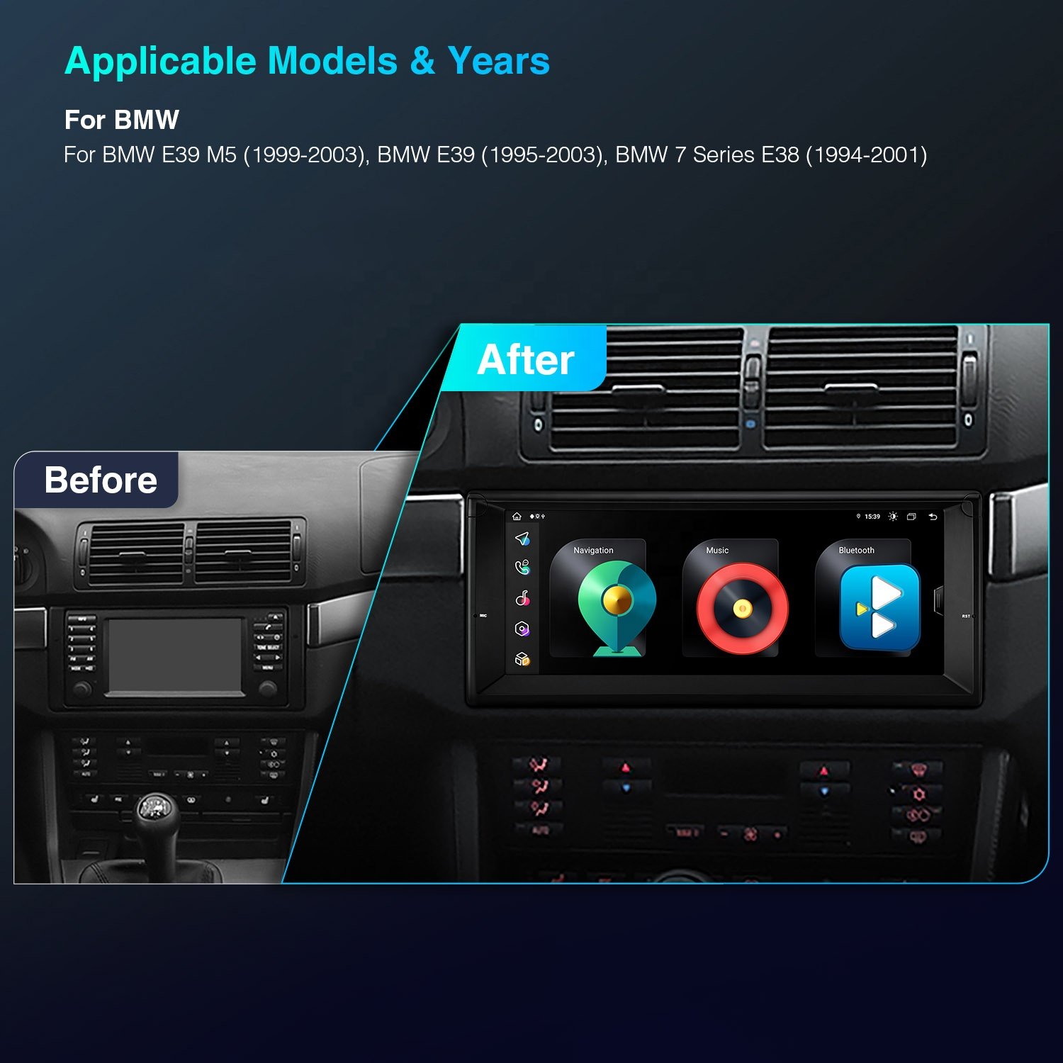 XTRONS 10.25 Inch 1Din Android 13 Octa Core Car Radio For BMW E39 E38 Car Play Android Auto Estereo Navigation GPS