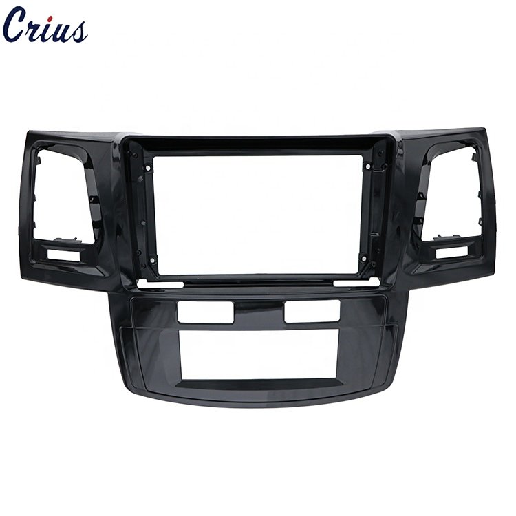 Hot sale latest car dvd player frame for Toyota Fortuner Hilux 2005-2007 black mahogany 9 inch car frame car navigation