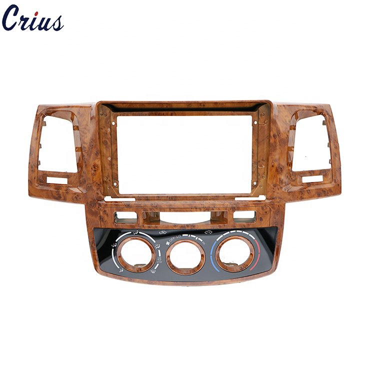 Hot sale latest car dvd player frame for Toyota Fortuner Hilux 2005-2007 black mahogany 9 inch car frame car navigation