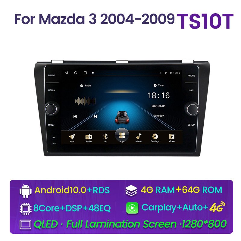 MEKEDE Multimedia GPS For Mazda3 2004 2005 2006 2007 2008 2009 2010 2011 2012 Car Stereo Radio DVD Player Headunit Wifi