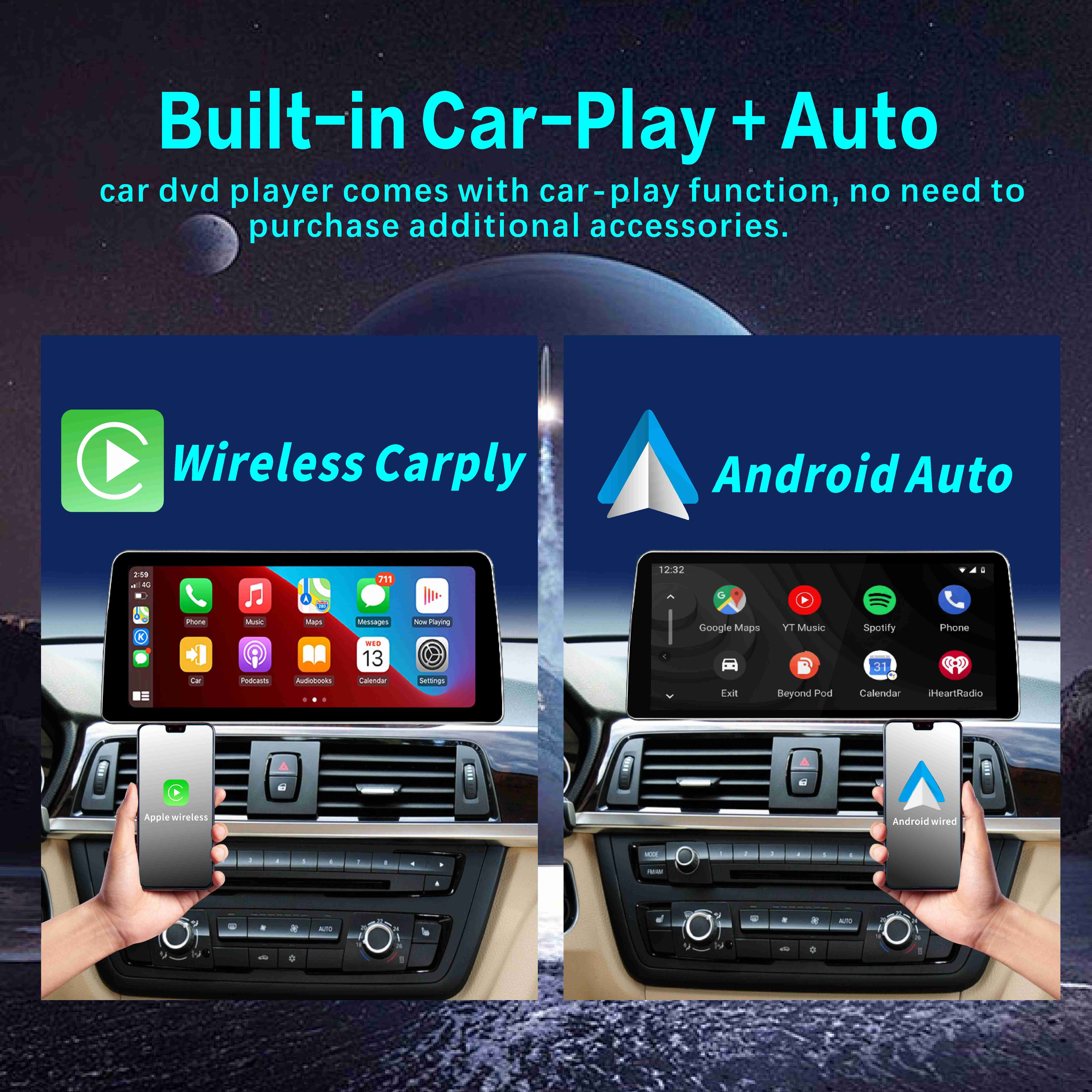 New 12.3-inch Android wireless Carplay AUTO for BMW 3Sees 4 Series F30F31F32F33ri in car video player, car radio, GPS navigation