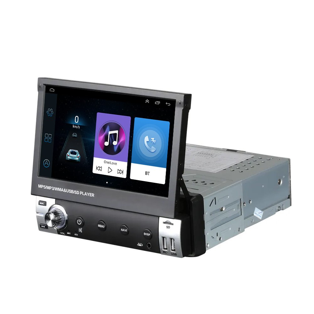 Android 7 Inch 1Din Automatic Retractable Radio 2+32G With Carplay GPS FM Support DVR 7 Color Backlight
